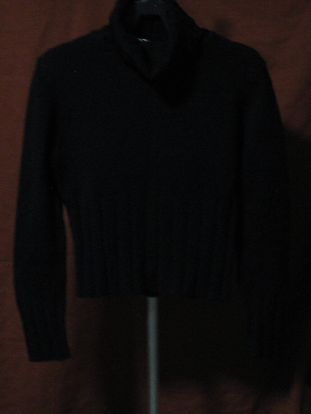 Vintage Oscar de la Renta Studio Black Turtleneck Sweater Knit Ribbed Size P